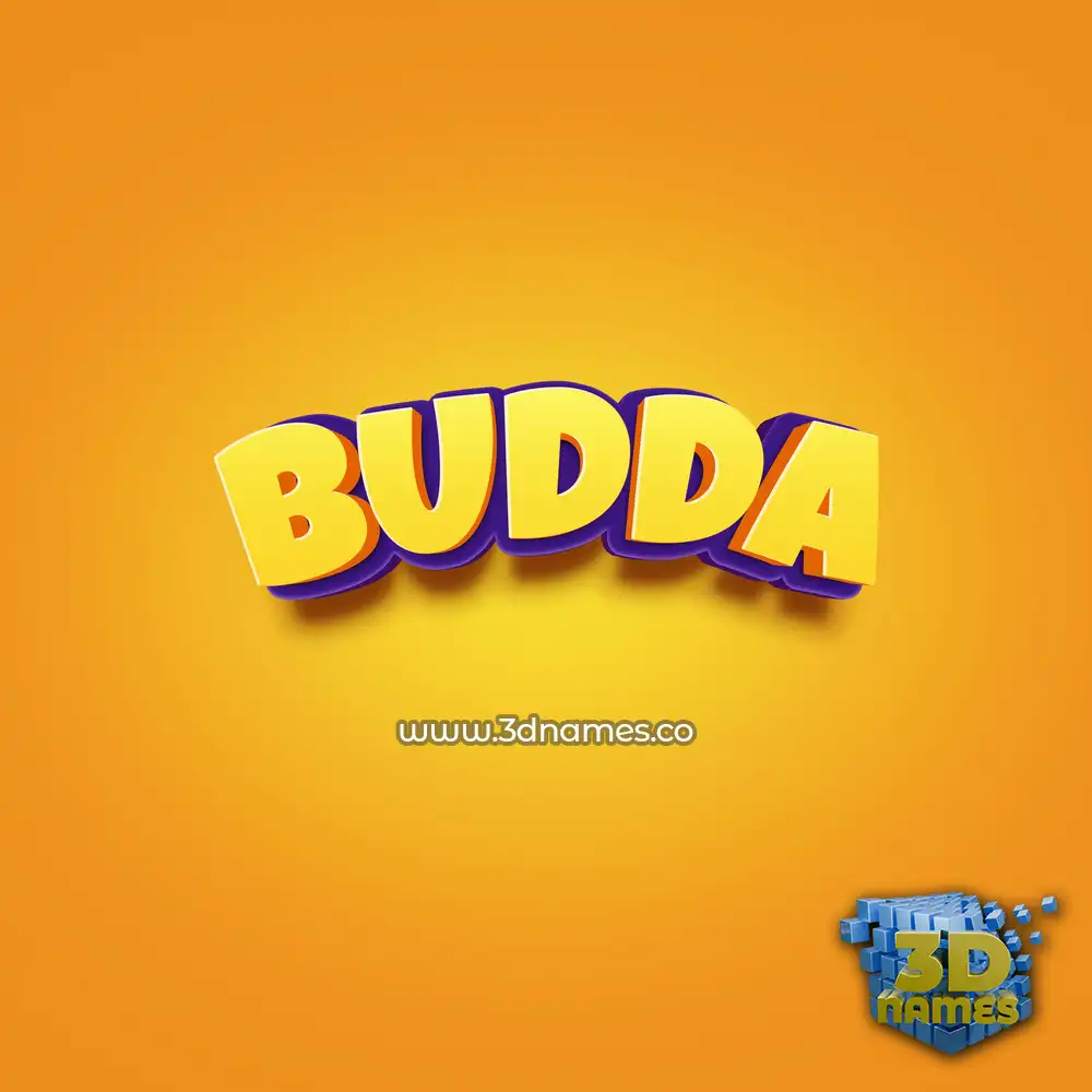 budda in Orange Toon style - 3D name wallpaper