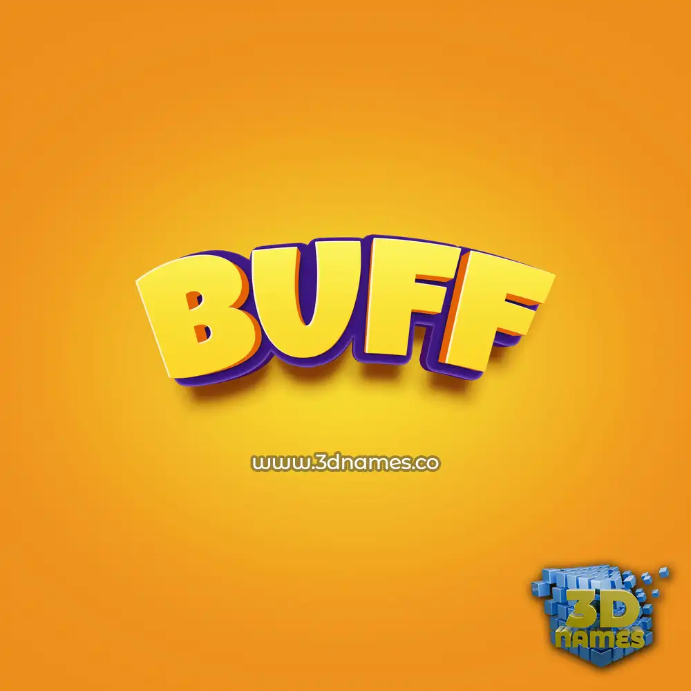buff in Orange Toon style - 3D name wallpaper