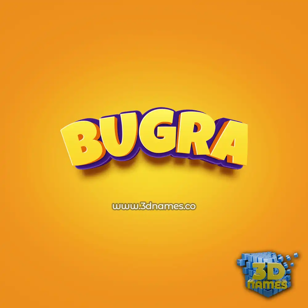bugra in Orange Toon style - 3D name wallpaper