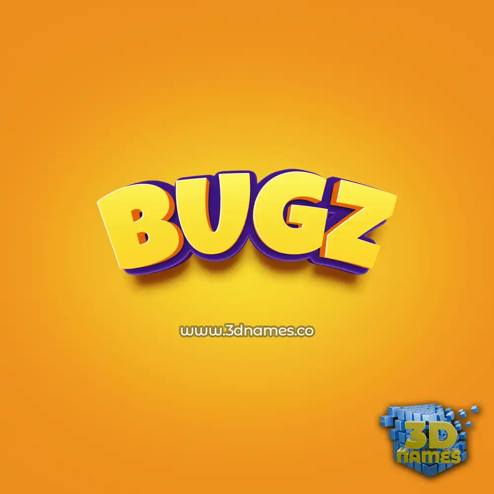bugz in Orange Toon style - 3D name wallpaper