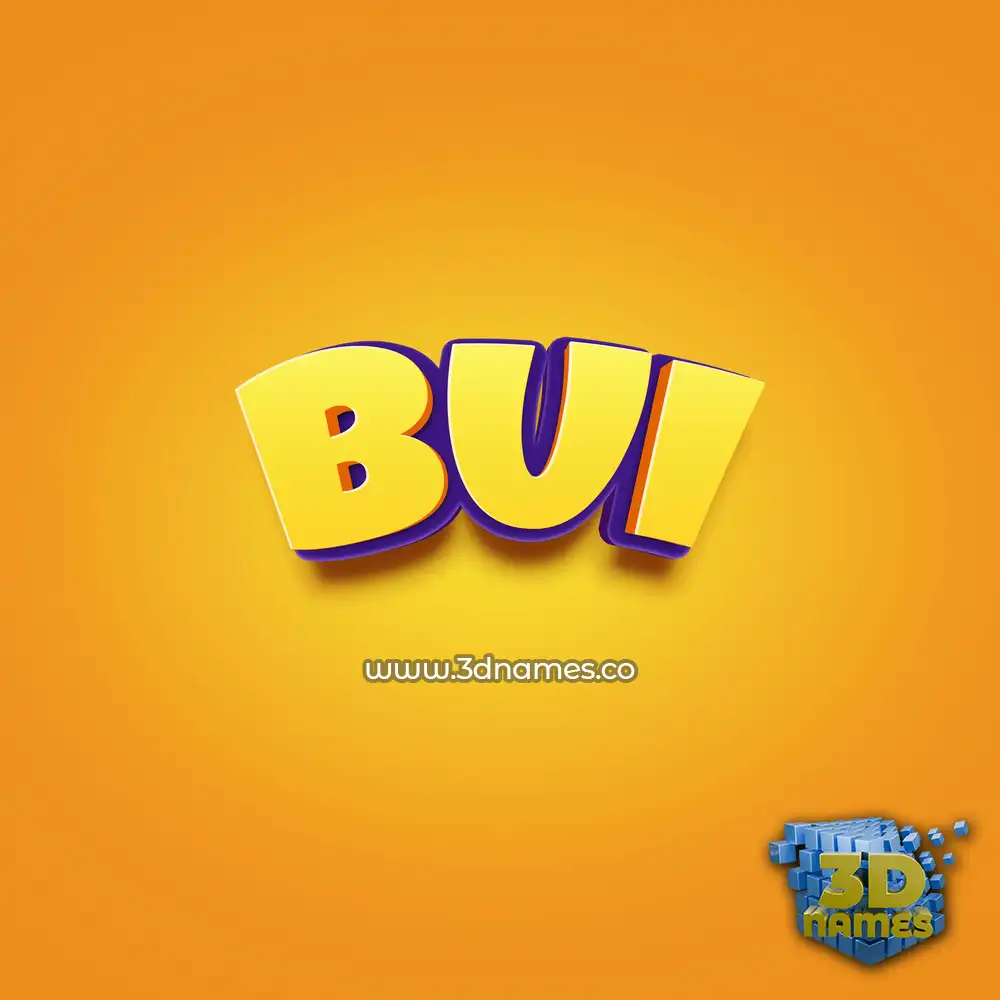 bui in Orange Toon style - 3D name wallpaper