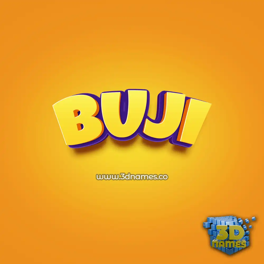 buji in Orange Toon style - 3D name wallpaper