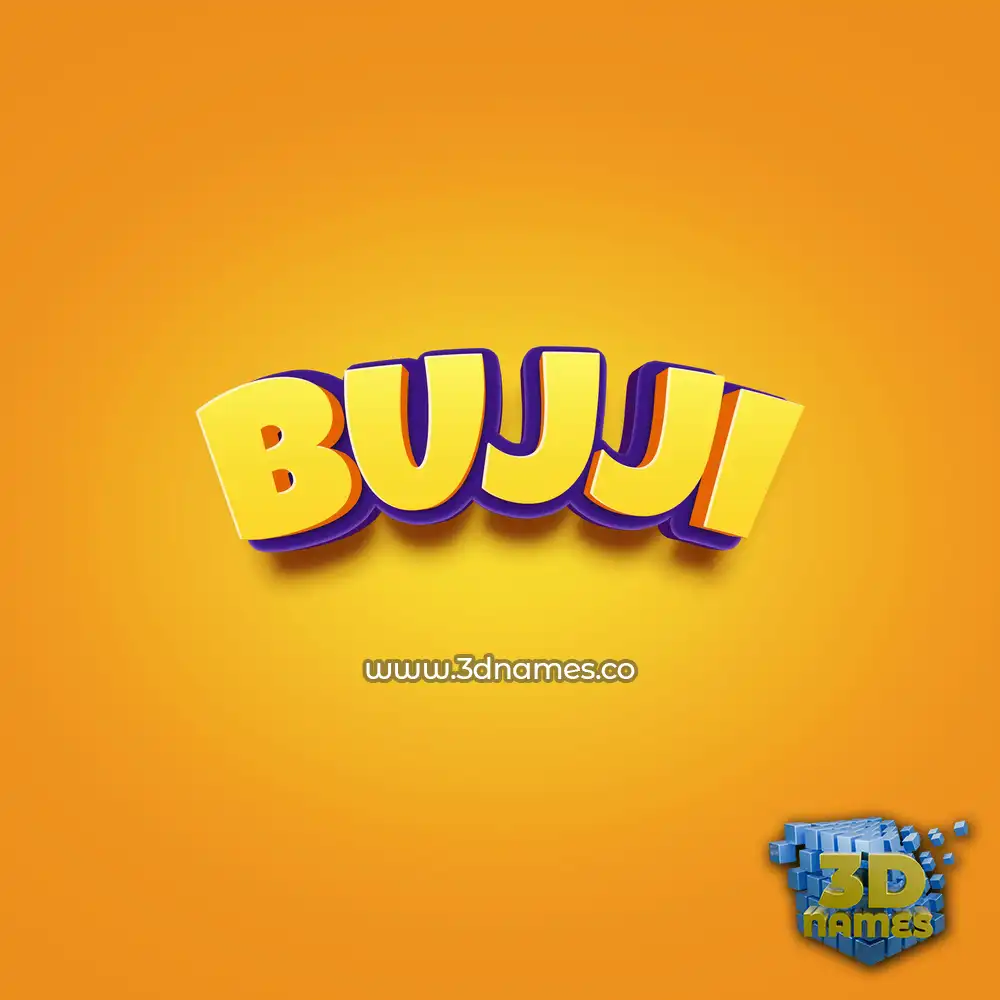 bujji in Orange Toon style - 3D name wallpaper