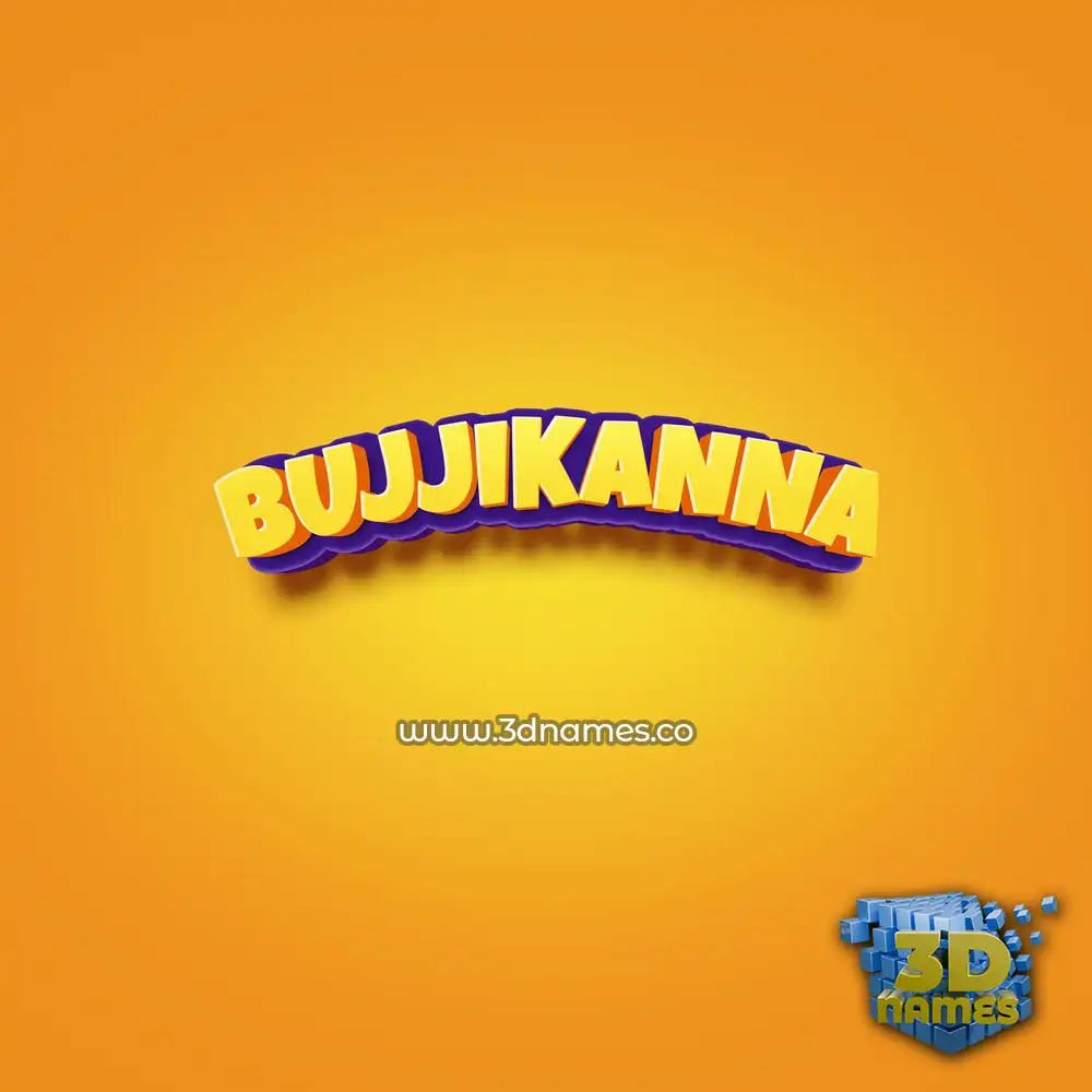 bujjikanna in Orange Toon style - 3D name wallpaper