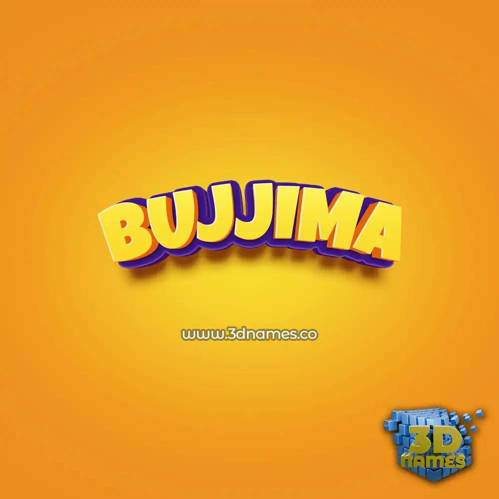 bujjima in Orange Toon style - 3D name wallpaper