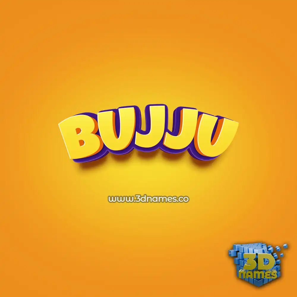 bujju in Orange Toon style - 3D name wallpaper
