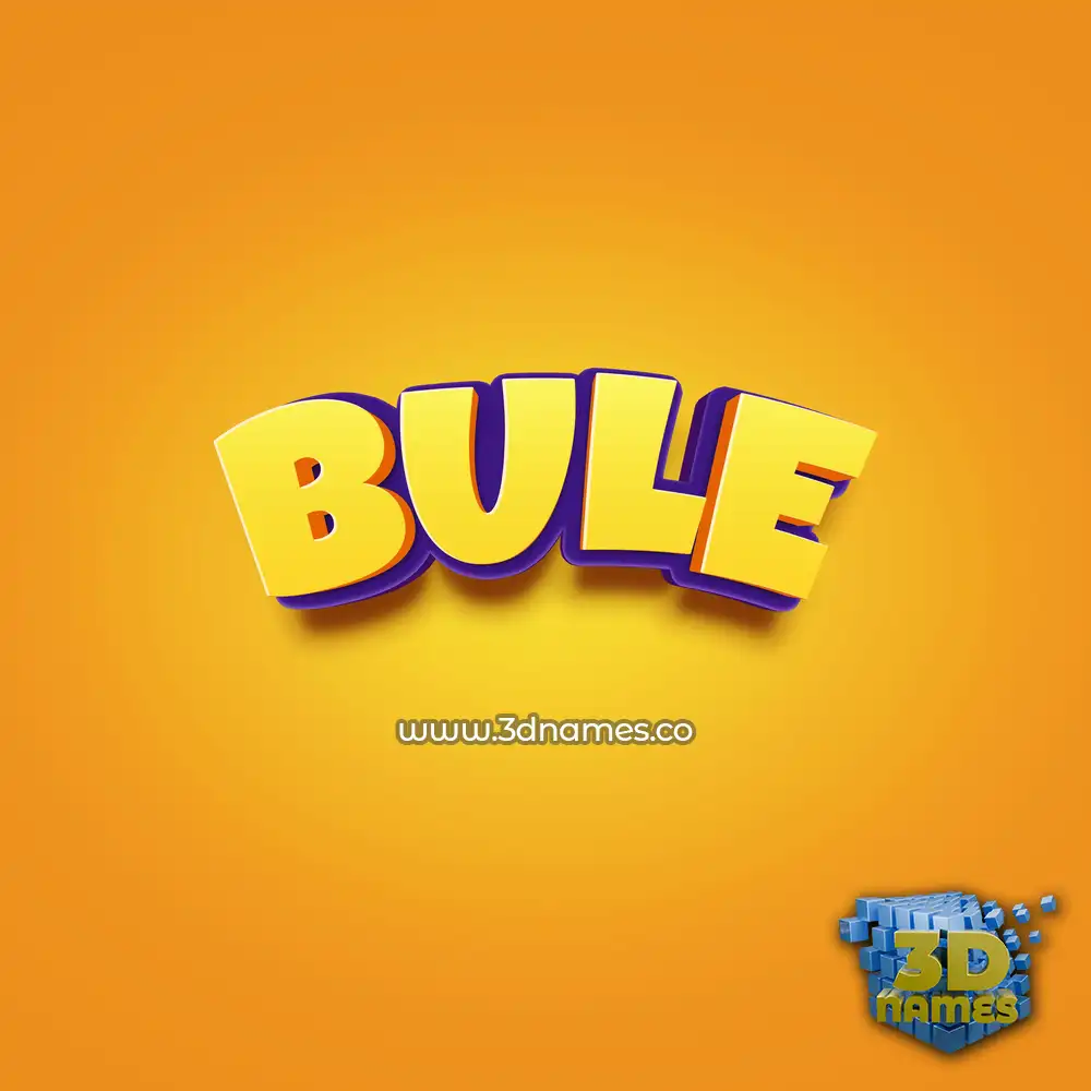 bule in Orange Toon style - 3D name wallpaper