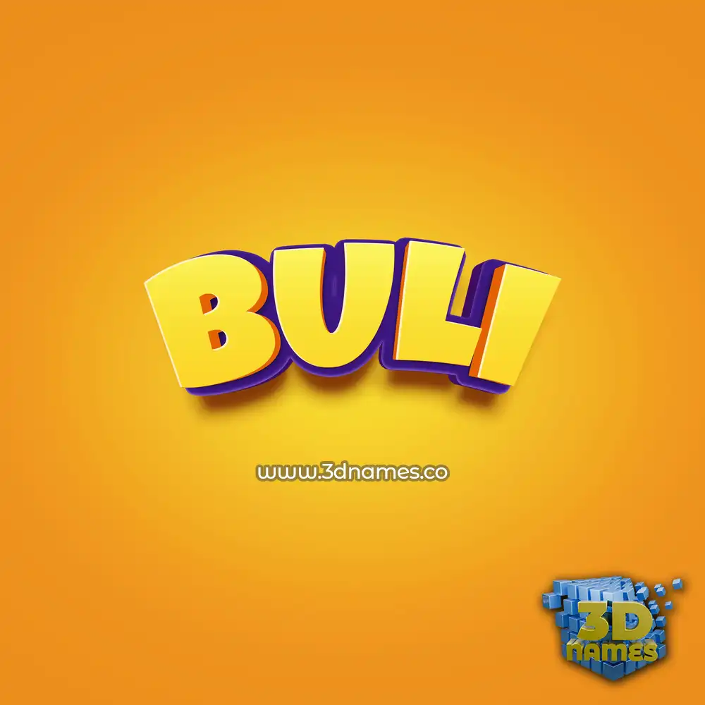 buli in Orange Toon style - 3D name wallpaper
