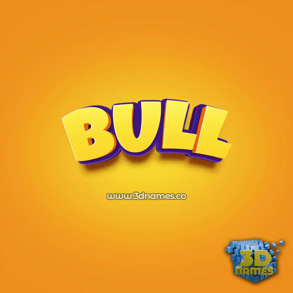 bull in Orange Toon style - 3D name wallpaper