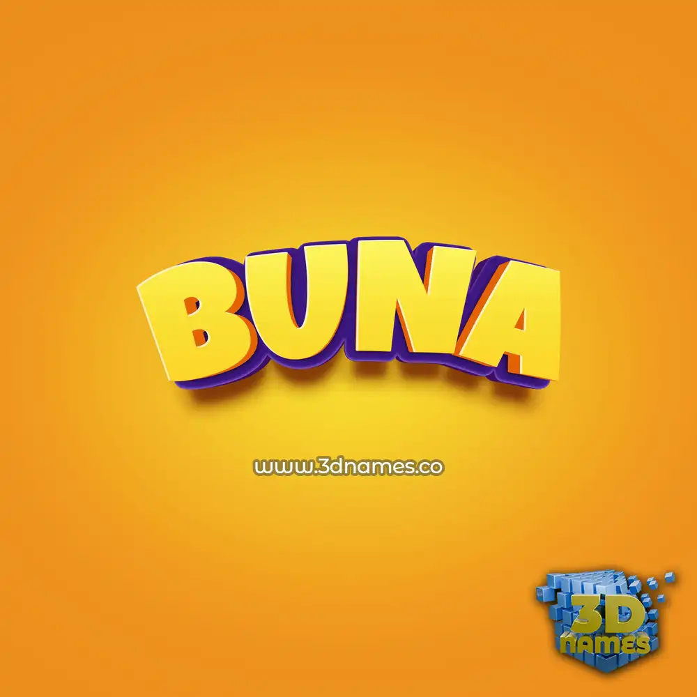 buna in Orange Toon style - 3D name wallpaper