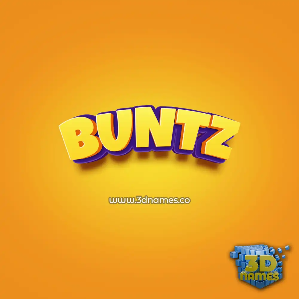 buntz in Orange Toon style - 3D name wallpaper