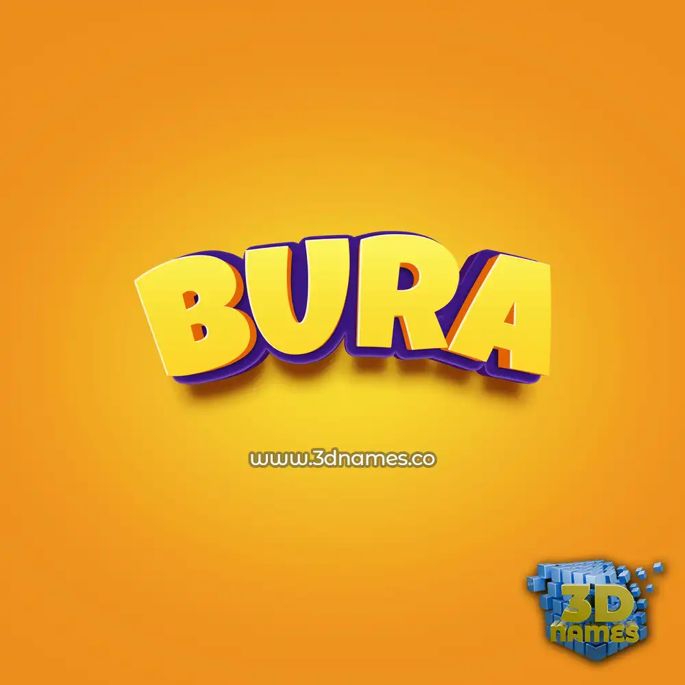 bura in Orange Toon style - 3D name wallpaper