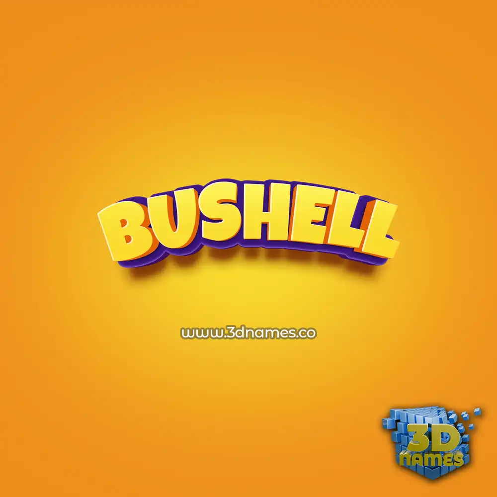 bushell in Orange Toon style - 3D name wallpaper