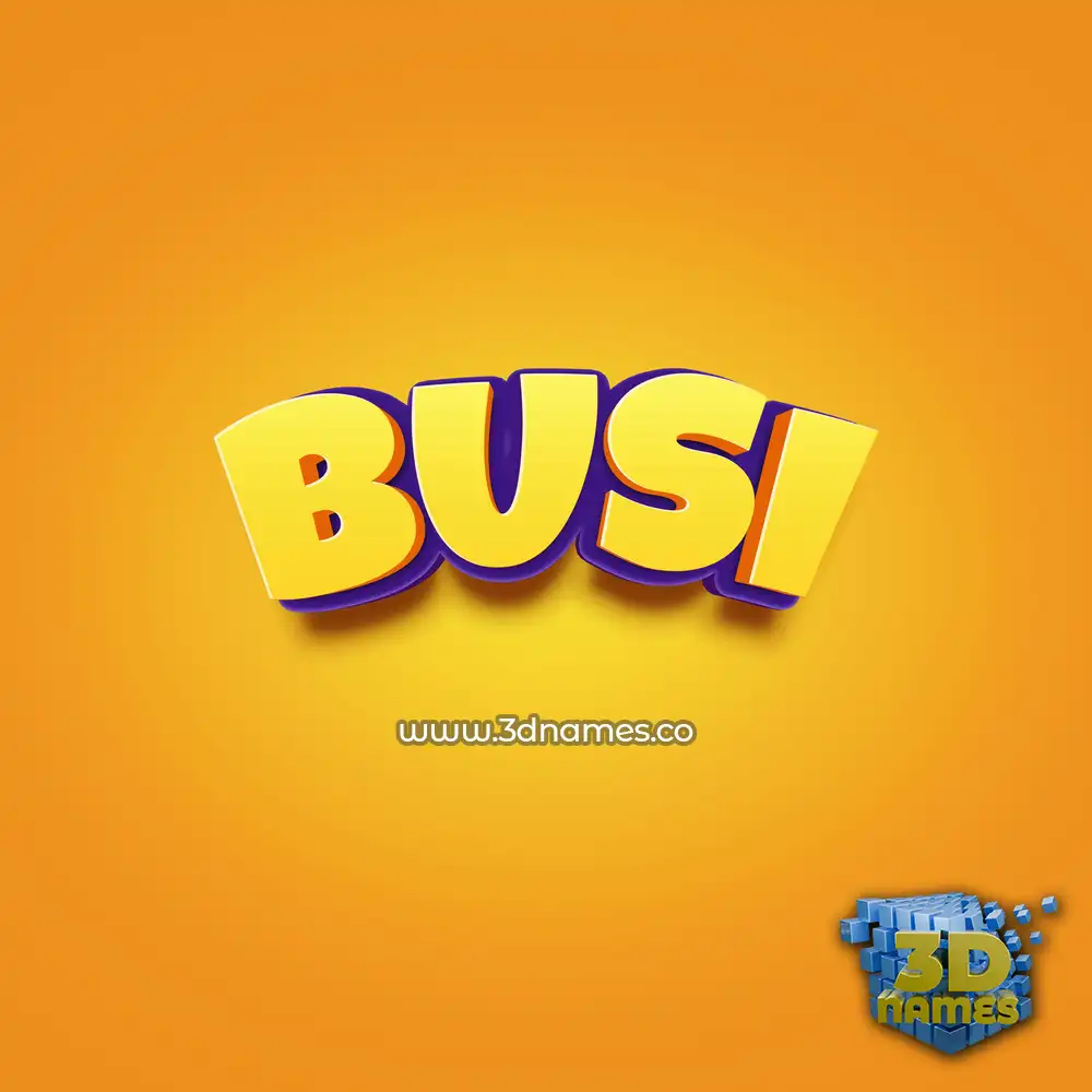 busi in Orange Toon style - 3D name wallpaper