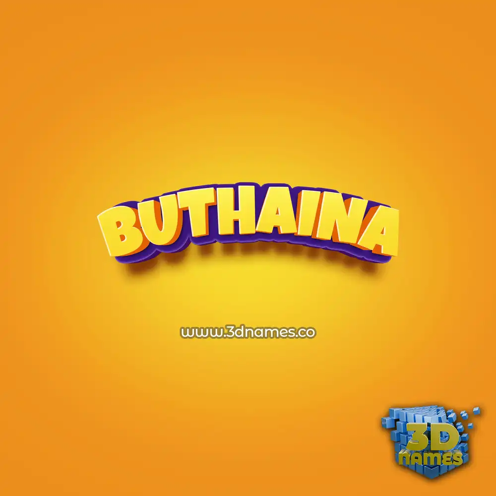 buthaina in Orange Toon style - 3D name wallpaper