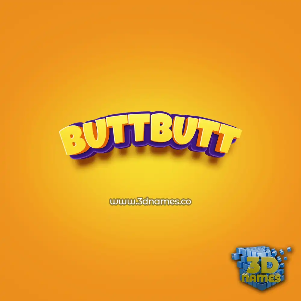 buttbutt in Orange Toon style - 3D name wallpaper