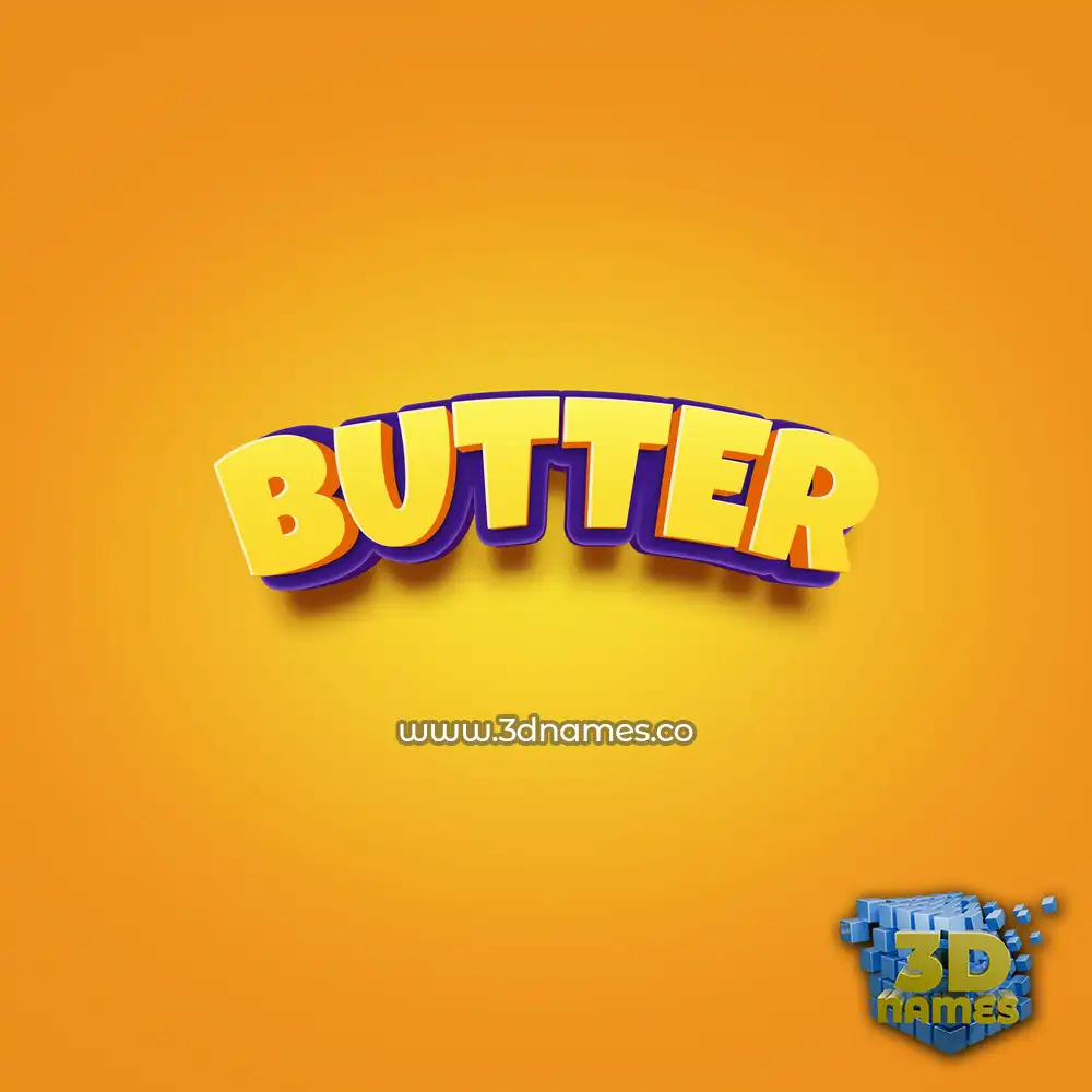 butter in Orange Toon style - 3D name wallpaper