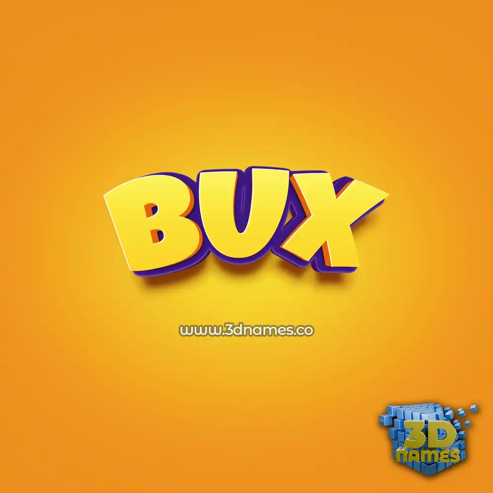 bux in Orange Toon style - 3D name wallpaper