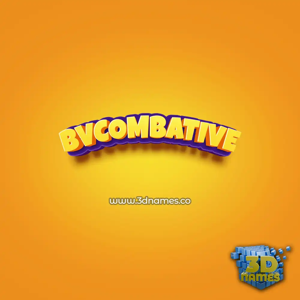 bvcombative in Orange Toon style - 3D name wallpaper