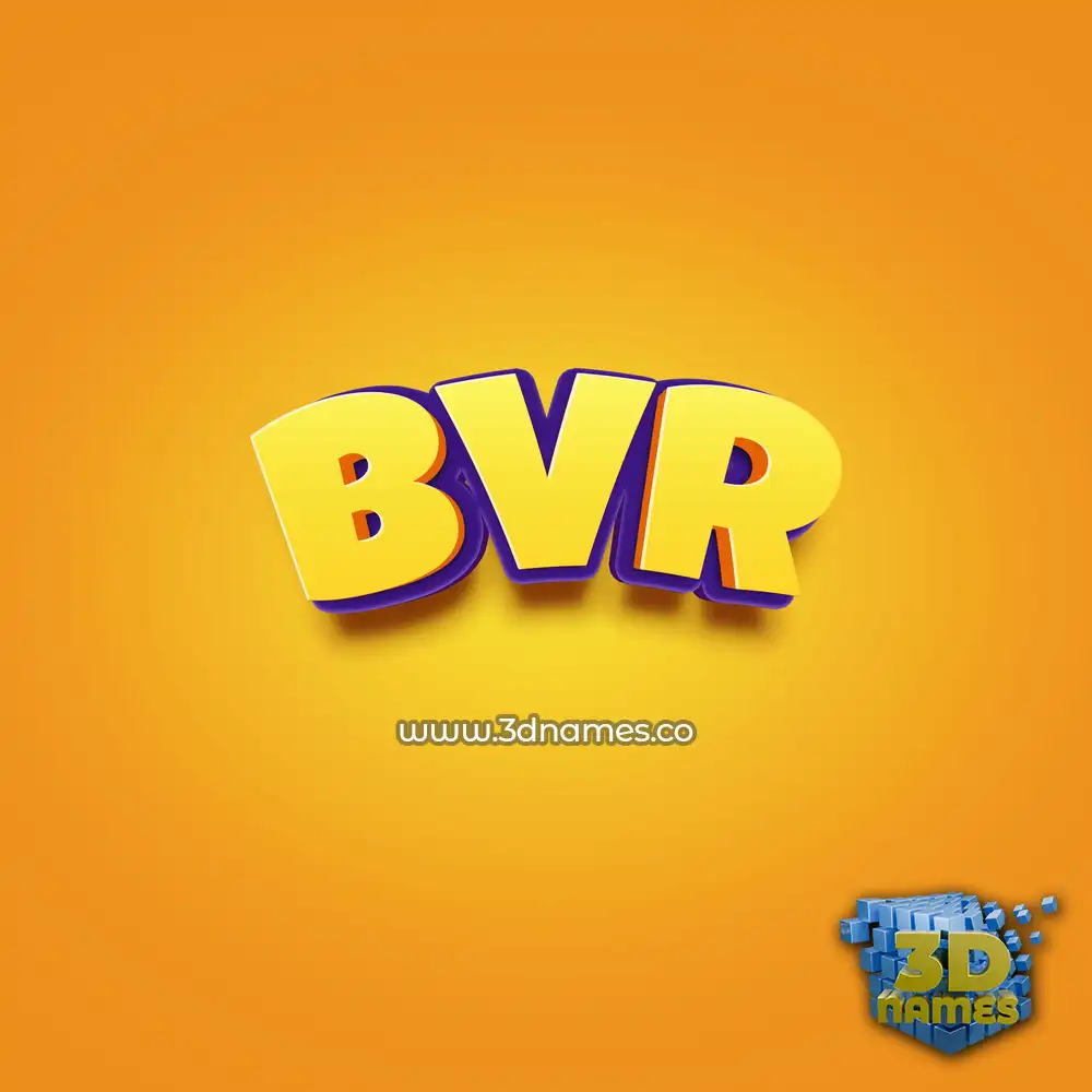 bvr in Orange Toon style - 3D name wallpaper