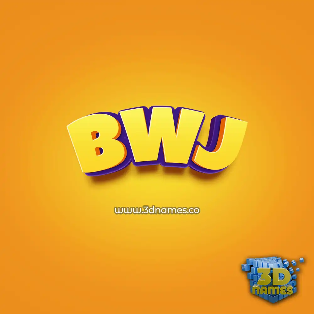 bwj in Orange Toon style - 3D name wallpaper