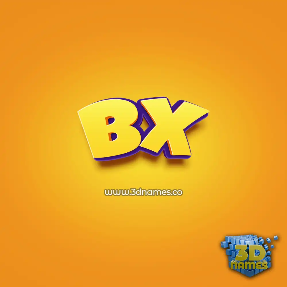 bx in Orange Toon style - 3D name wallpaper