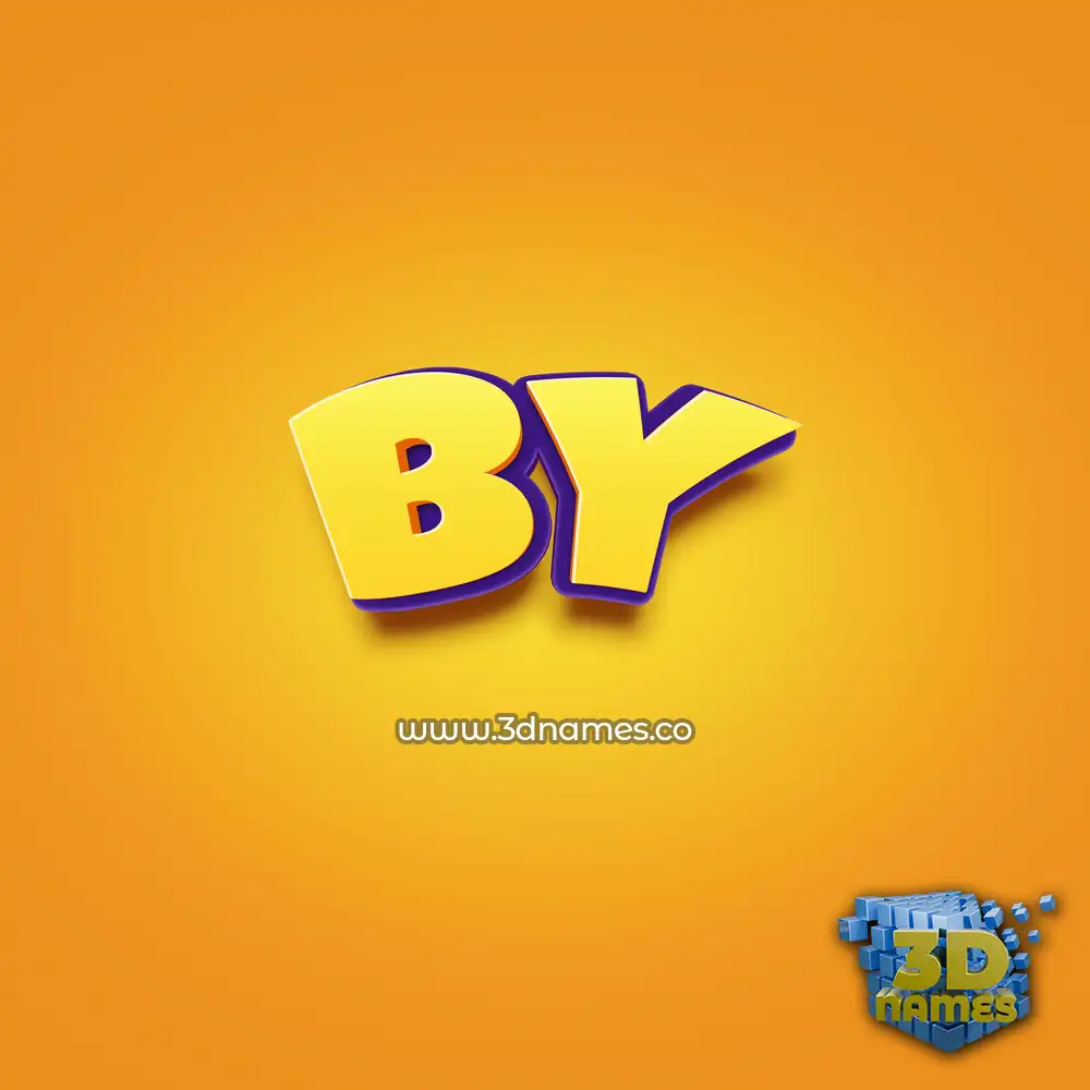 by in Orange Toon style - 3D name wallpaper