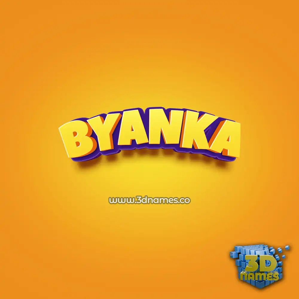 byanka in Orange Toon style - 3D name wallpaper