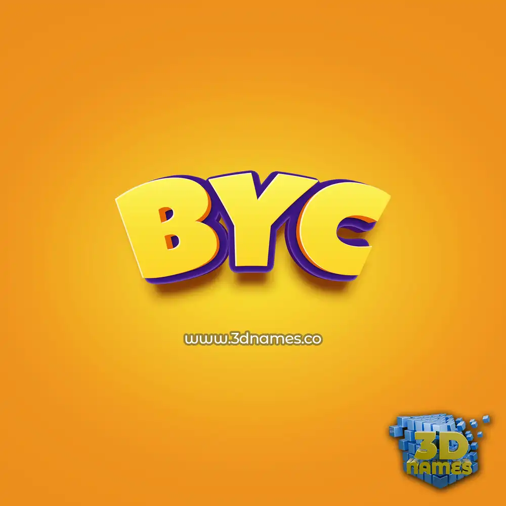 byc in Orange Toon style - 3D name wallpaper