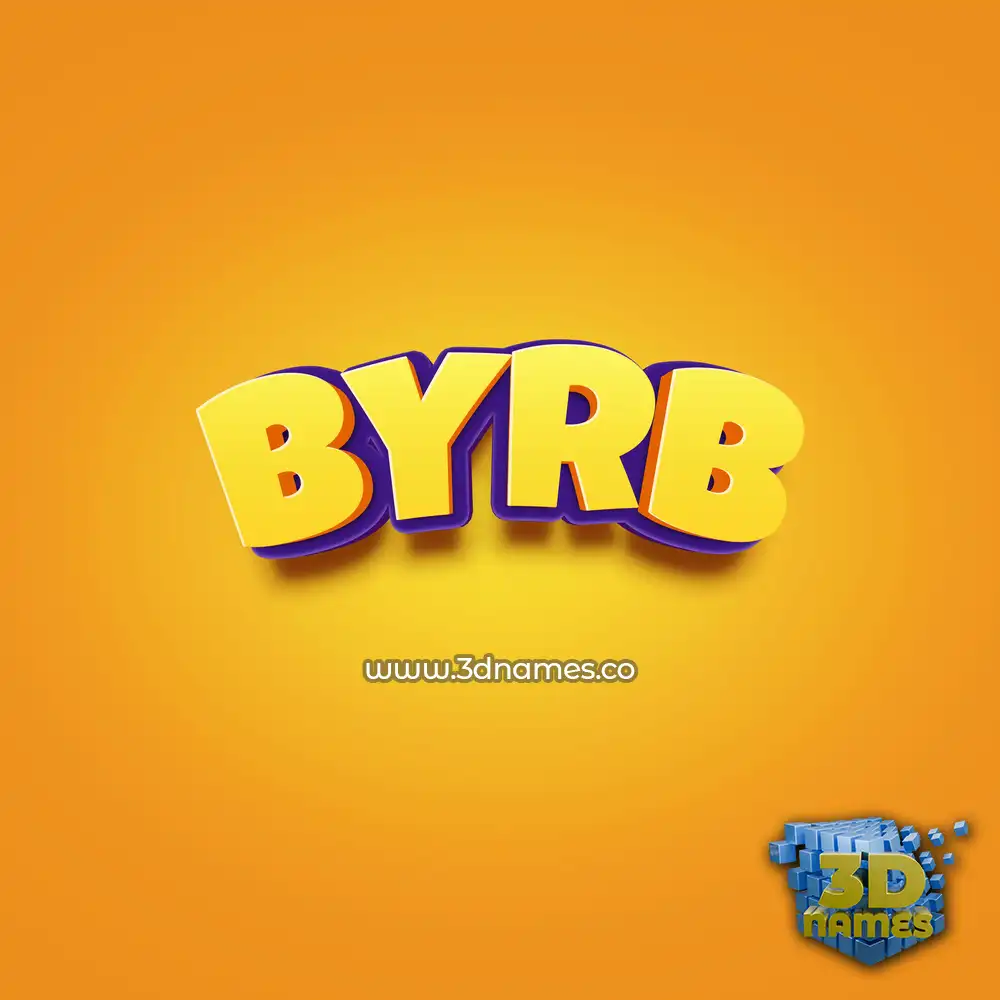 byrb in Orange Toon style - 3D name wallpaper