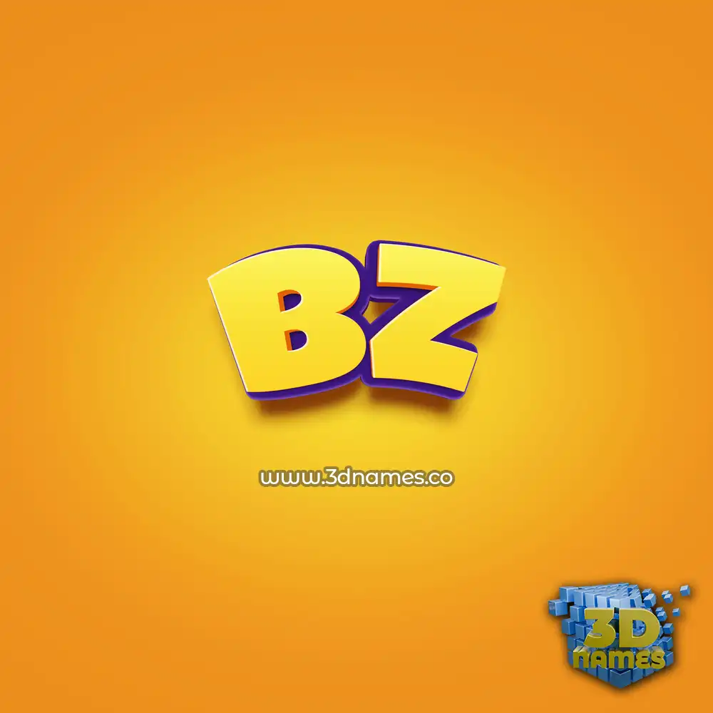 bz in Orange Toon style - 3D name wallpaper