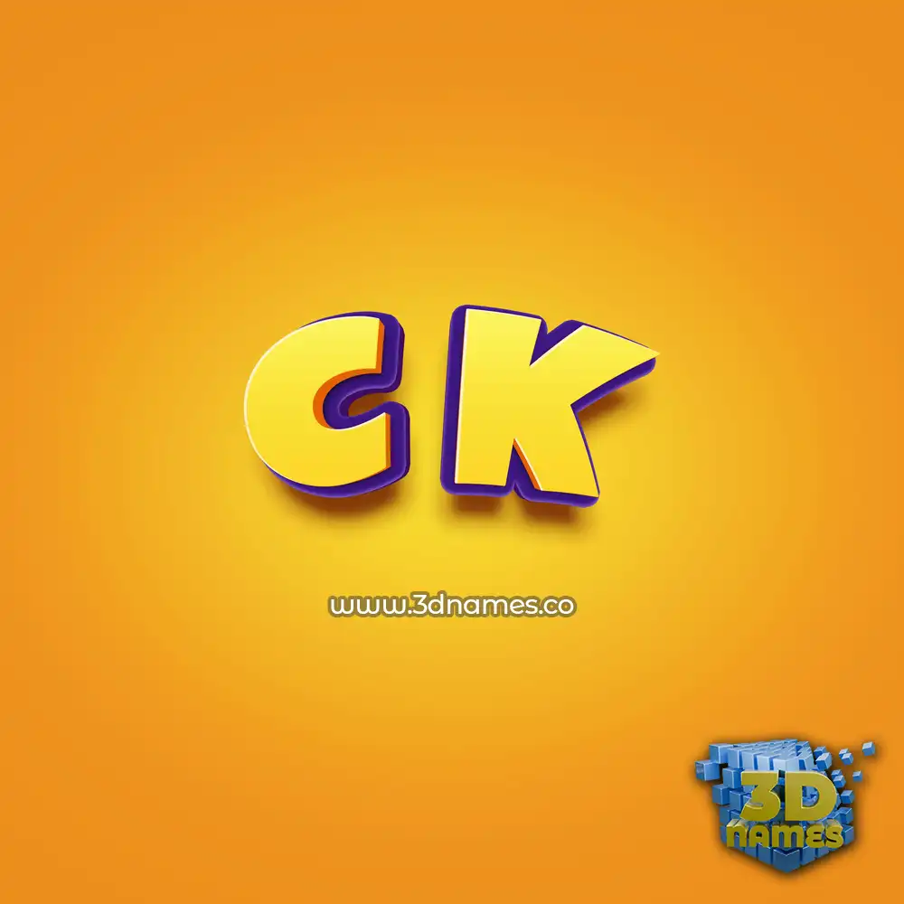 c k in Orange Toon style - 3D name wallpaper