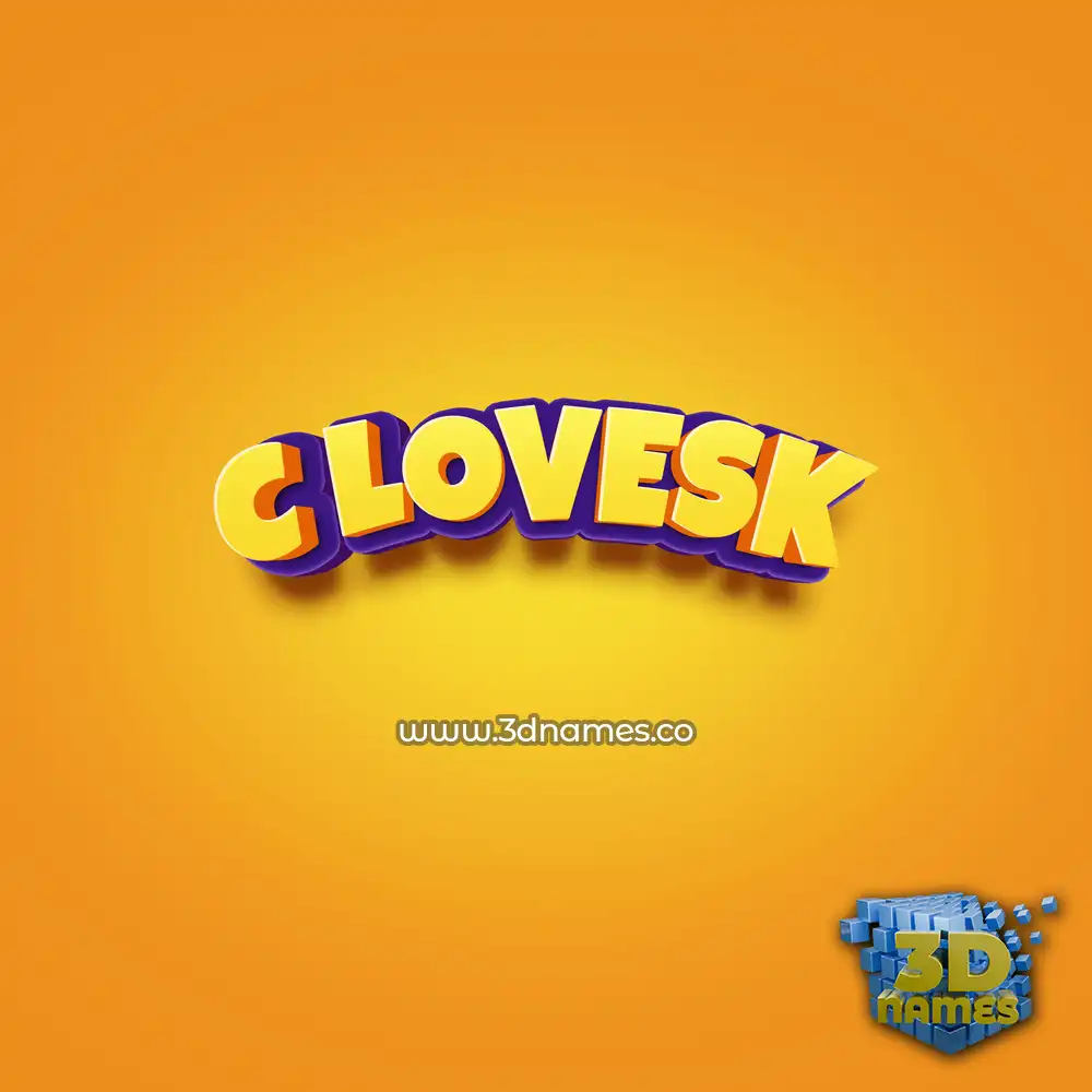 c lovesk in Orange Toon style - 3D name wallpaper