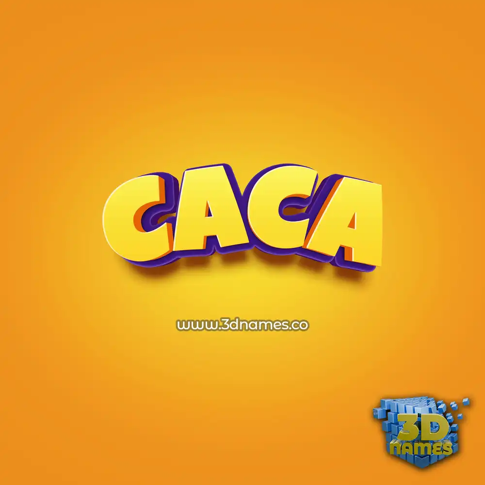 caca in Orange Toon style - 3D name wallpaper