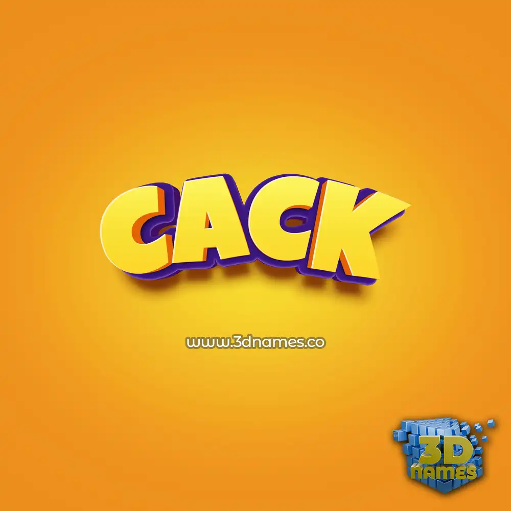 cack in Orange Toon style - 3D name wallpaper