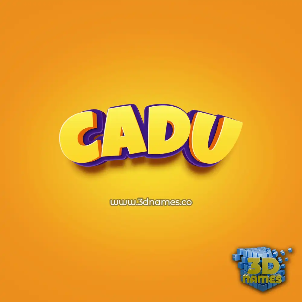 cadu in Orange Toon style - 3D name wallpaper