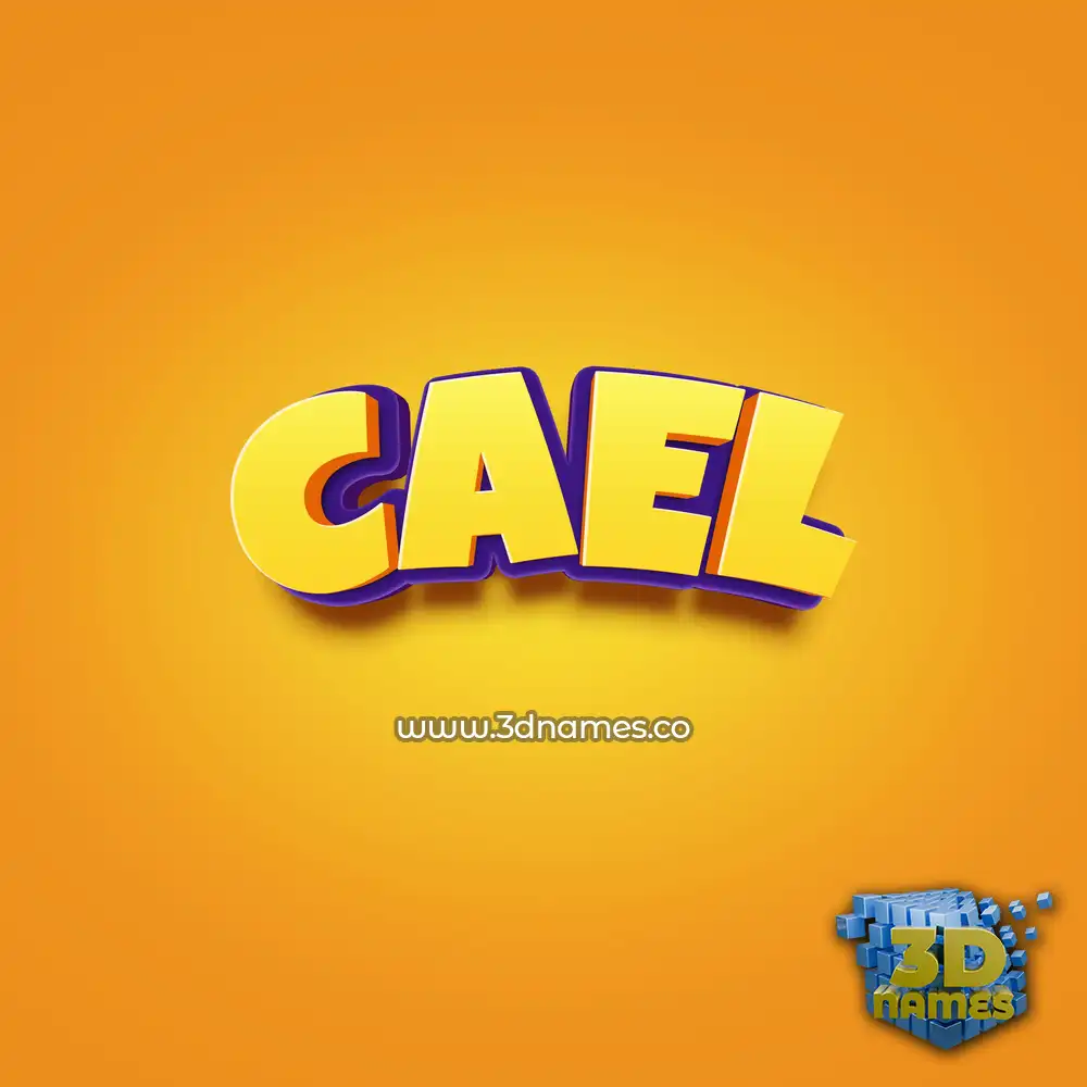 cael in Orange Toon style - 3D name wallpaper