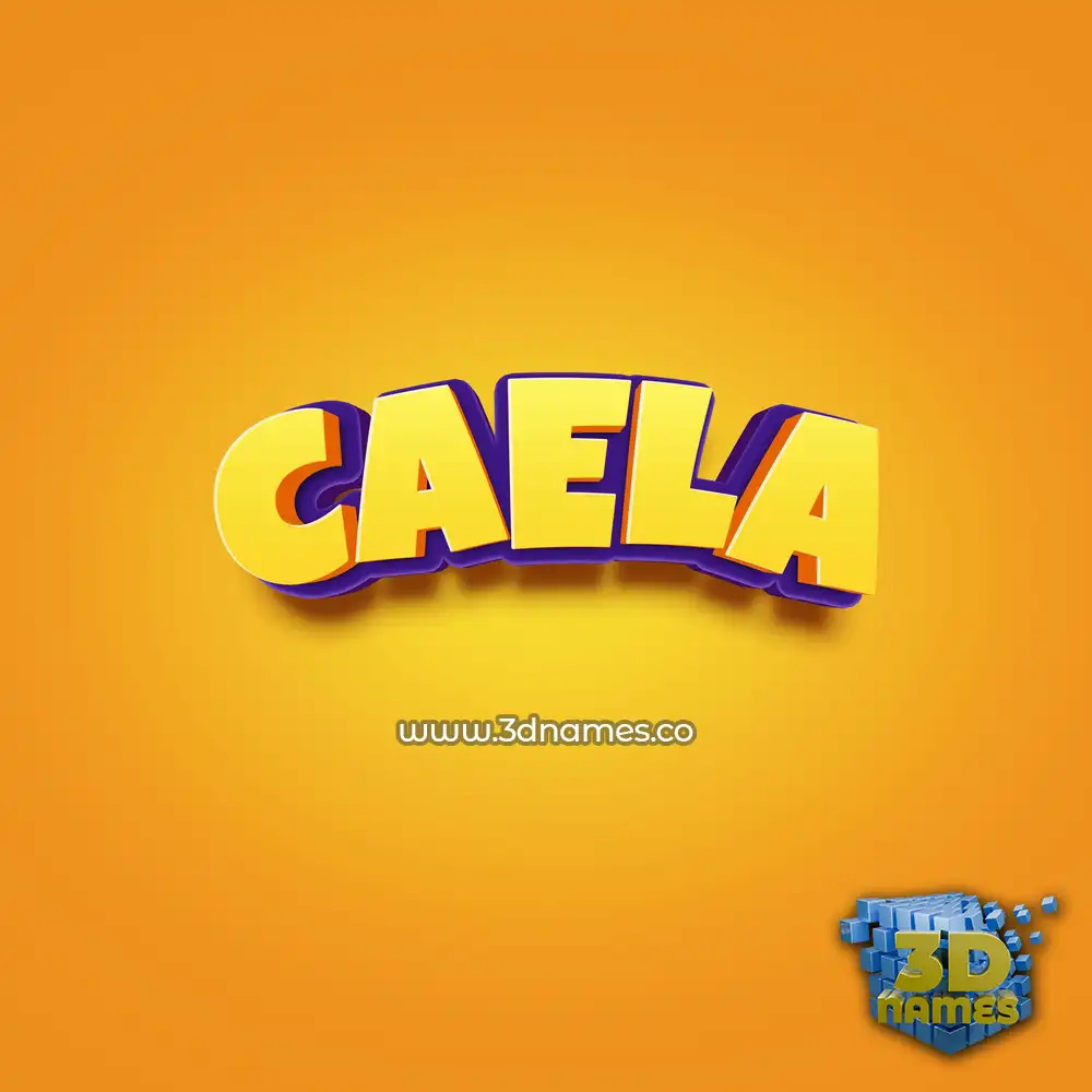 caela in Orange Toon style - 3D name wallpaper