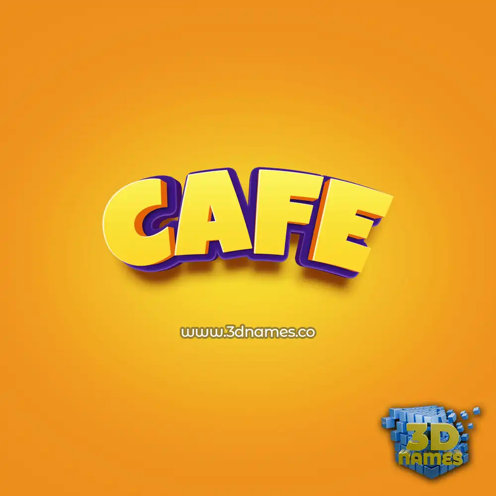 cafe in Orange Toon style - 3D name wallpaper