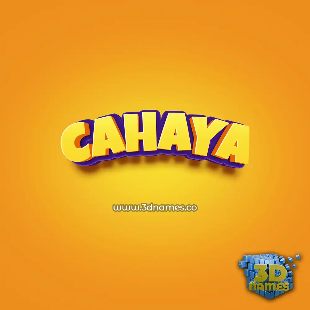 cahaya in Orange Toon style - 3D name wallpaper