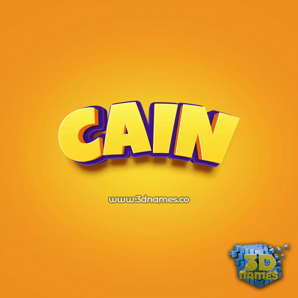 cain in Orange Toon style - 3D name wallpaper