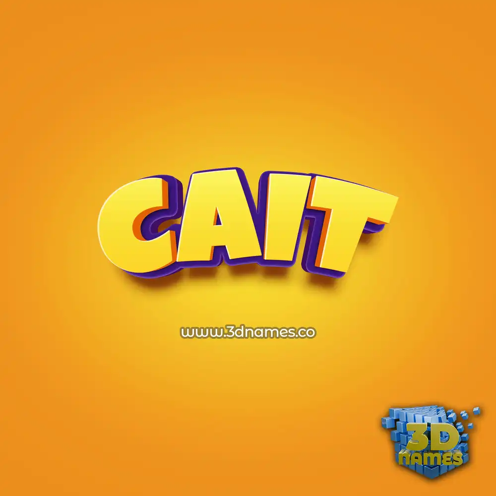 cait in Orange Toon style - 3D name wallpaper