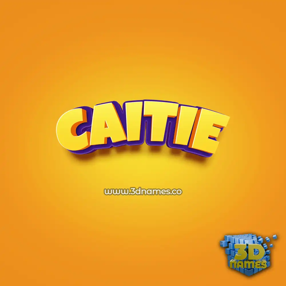 caitie in Orange Toon style - 3D name wallpaper
