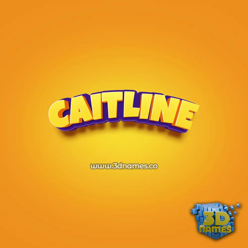 caitline in Orange Toon style - 3D name wallpaper