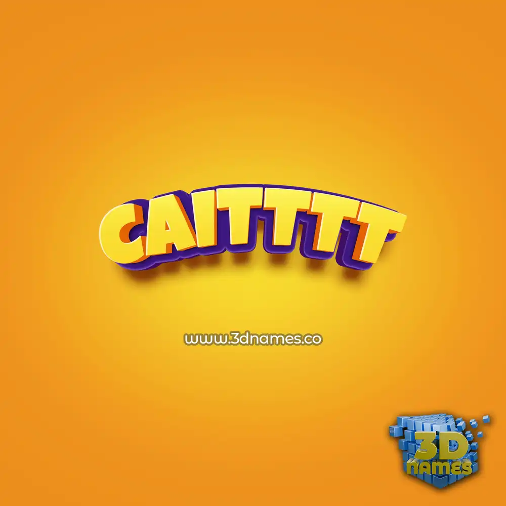 caitttt in Orange Toon style - 3D name wallpaper