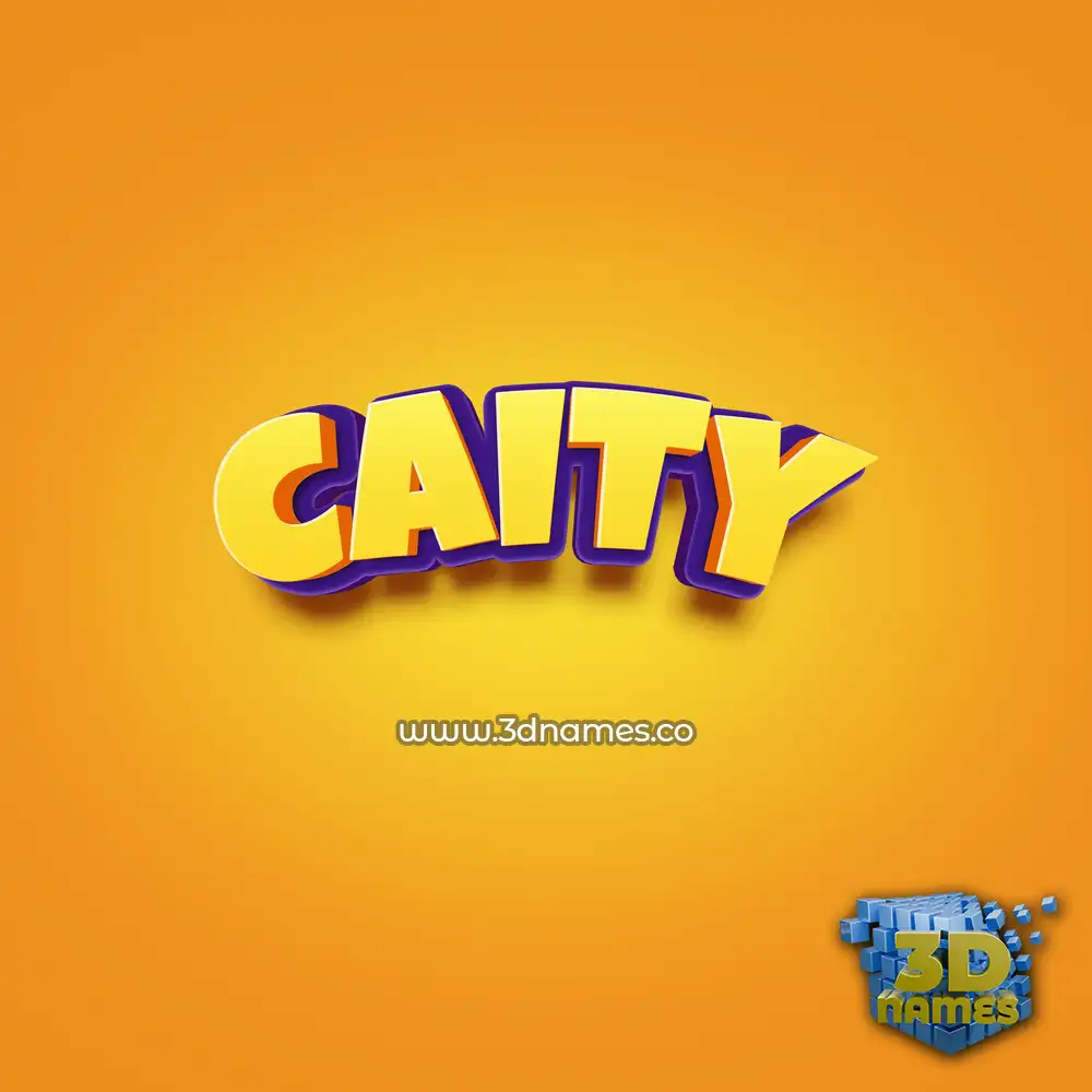 caity in Orange Toon style - 3D name wallpaper