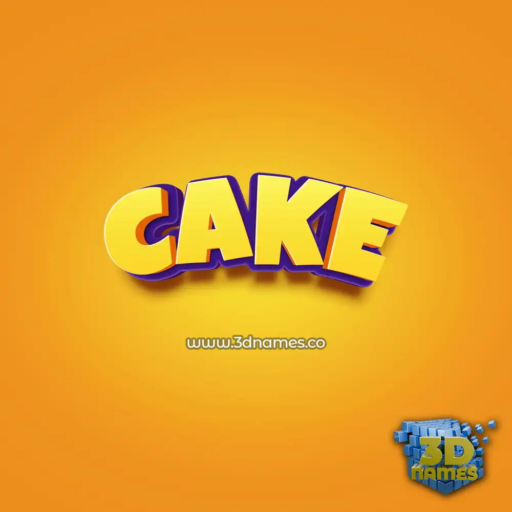cake in Orange Toon style - 3D name wallpaper