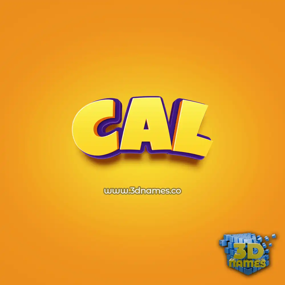 cal in Orange Toon style - 3D name wallpaper