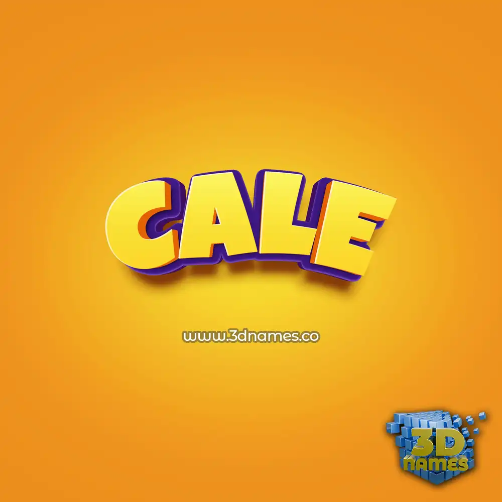 cale in Orange Toon style - 3D name wallpaper