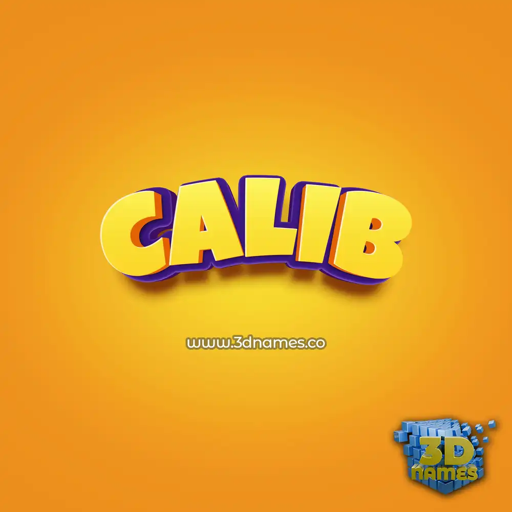 calib in Orange Toon style - 3D name wallpaper